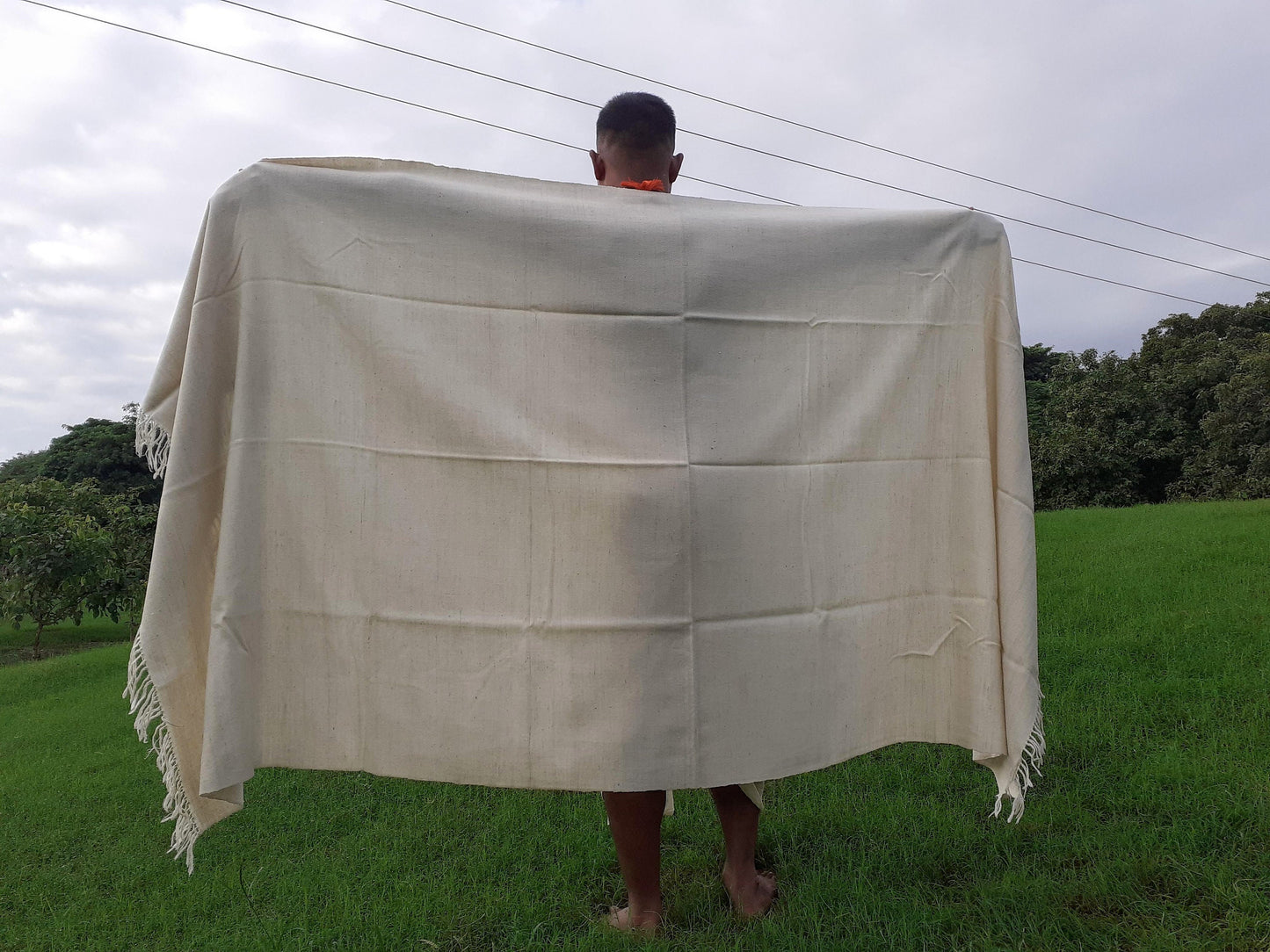 RISHI X-Large Handspun And Handwoven Sheep Wool Meditation Shawl,Himalayan Prayer Blanket,Himalayan Wool,Kullu Shawl,Handmade Indian Shawl