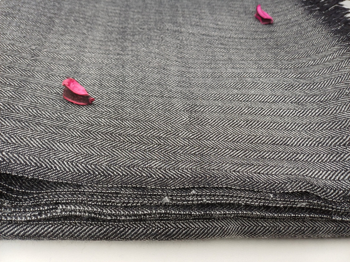 Extra Large Dark Grey Yogi Handwoven Himalayan Sheep Wool Meditation Shawl,Himalayan Prayer Blanket,Kullu Shawl,Handmade Ethnic Indian Shawl