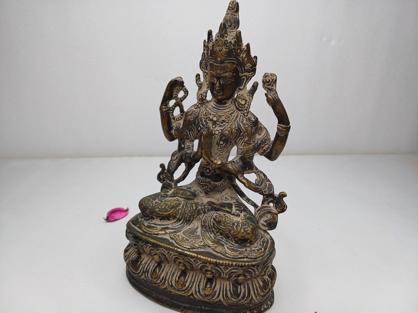 Vintage Hand-Made Brass Tibetan Buddhism Manjushree Boddhisattva Deity Statue,Divine Spiritual Sculpture,Buddhist Idol,Old Buddhist Artifact