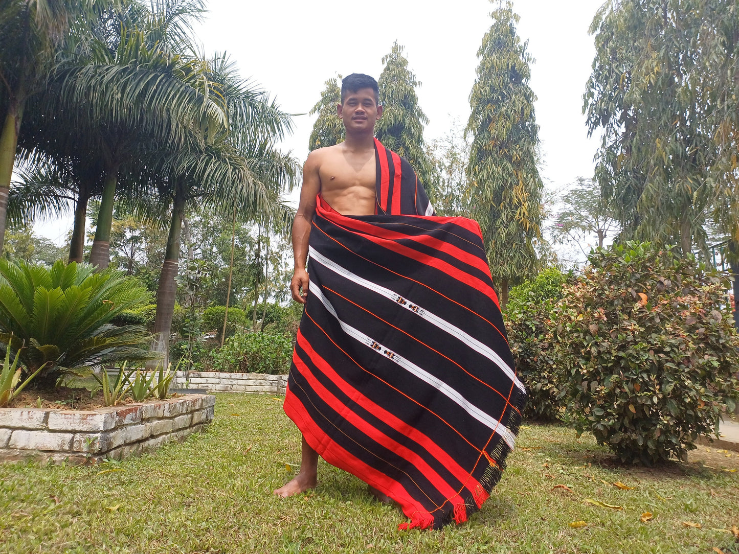 Large Thick Handwoven Black And Red Naga Tribe Traditional Blanket,Ethnic Sofa Throw,Native Indian Cloth,Naga Tribes Shawl,Tribal Wall Decor