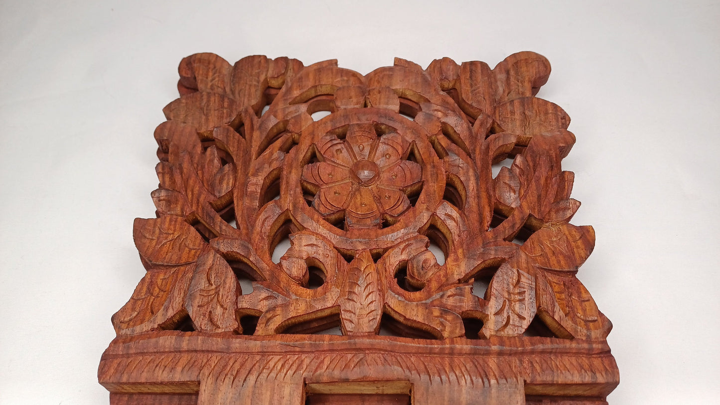 Premium Handcarved Foldable Wooden Holy Scriptures Book Stand,Cover Case Wooden Holy Book Holder,Wooden Religious Item