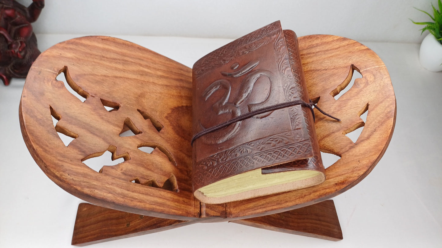 Premium Handcarved Foldable Wooden Holy Scriptures Book Stand,Cover Case Wooden Holy Book Holder,Wooden Religious Item