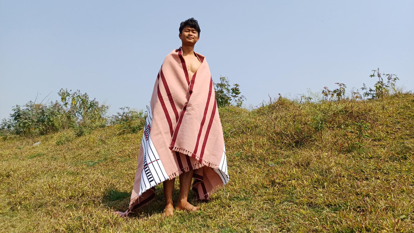 Handwoven Naga Tribes Traditional Blanket,Native Indians Shawl,Ethnic Embroidery Tribal Throw Blanket/Wrap,Tribal Home Decor,Earthy Clothing