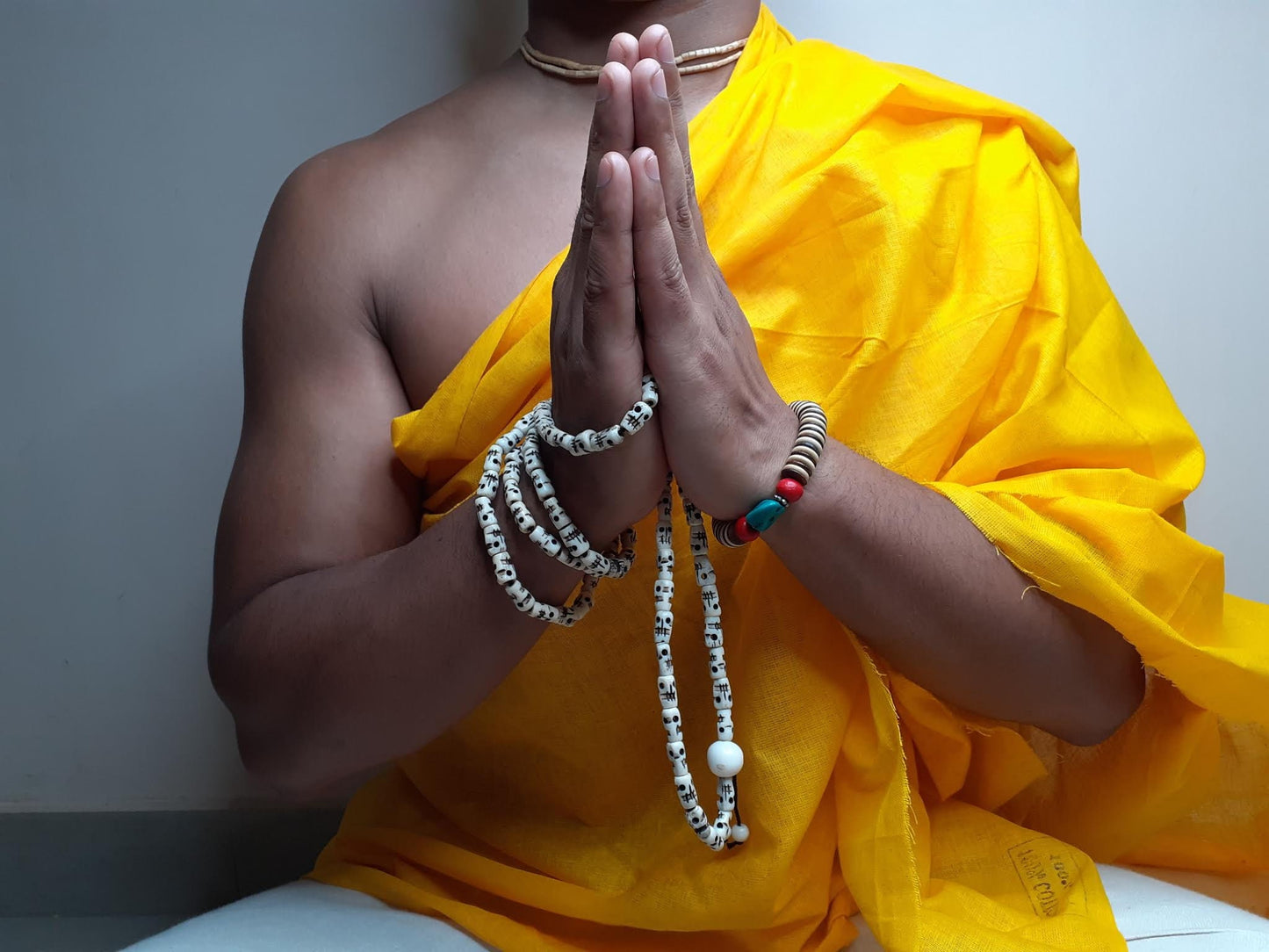 108 Handcrafted Skull Bone  Beads Yoga Meditation Mala Antique bone necklace Ethnic Jewellery  Buddhist Tibetan Prayer  Bone Disk Native