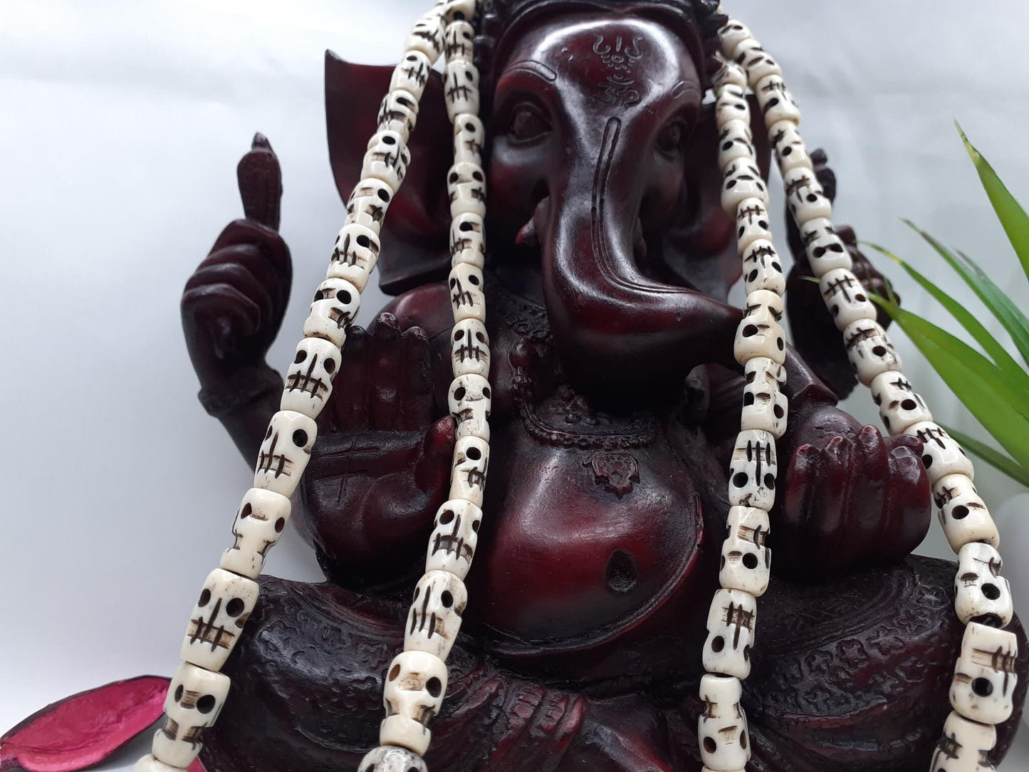 108 Handcrafted Skull Bone  Beads Yoga Meditation Mala Antique bone necklace Ethnic Jewellery  Buddhist Tibetan Prayer  Bone Disk Native