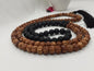 Black lava rock Sandalwood Mala Beads Hand Knotted Necklace Buddist Tibetan Prayer  Beads for Meditation Healing Mantra Chanting Hindu