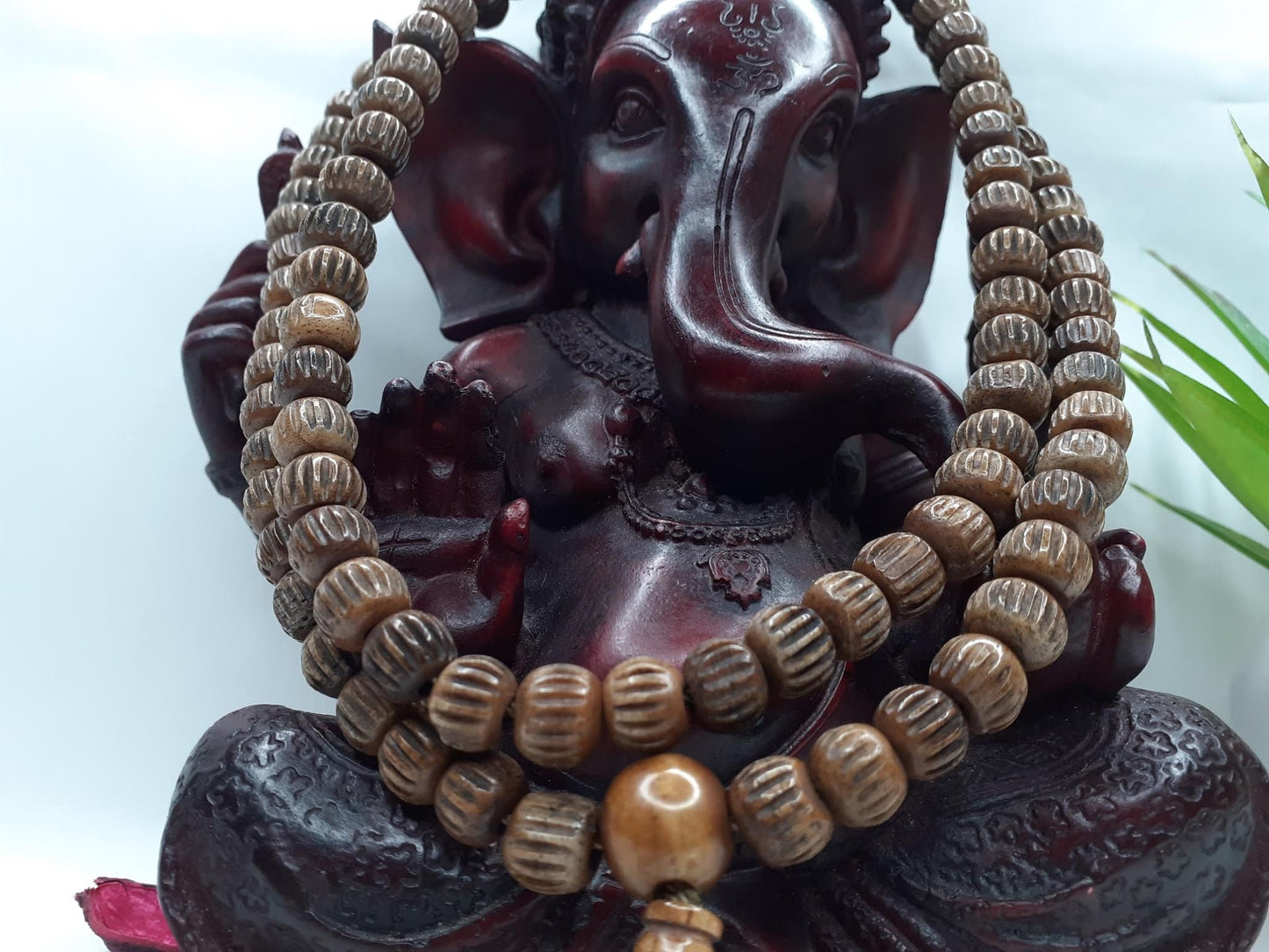 108 Brown Handcrafted Bone  Beads Yoga Meditation Mala Antique bone necklace Ethnic Jewellery  Buddhist Tibetan Prayer  Bone Disk Native