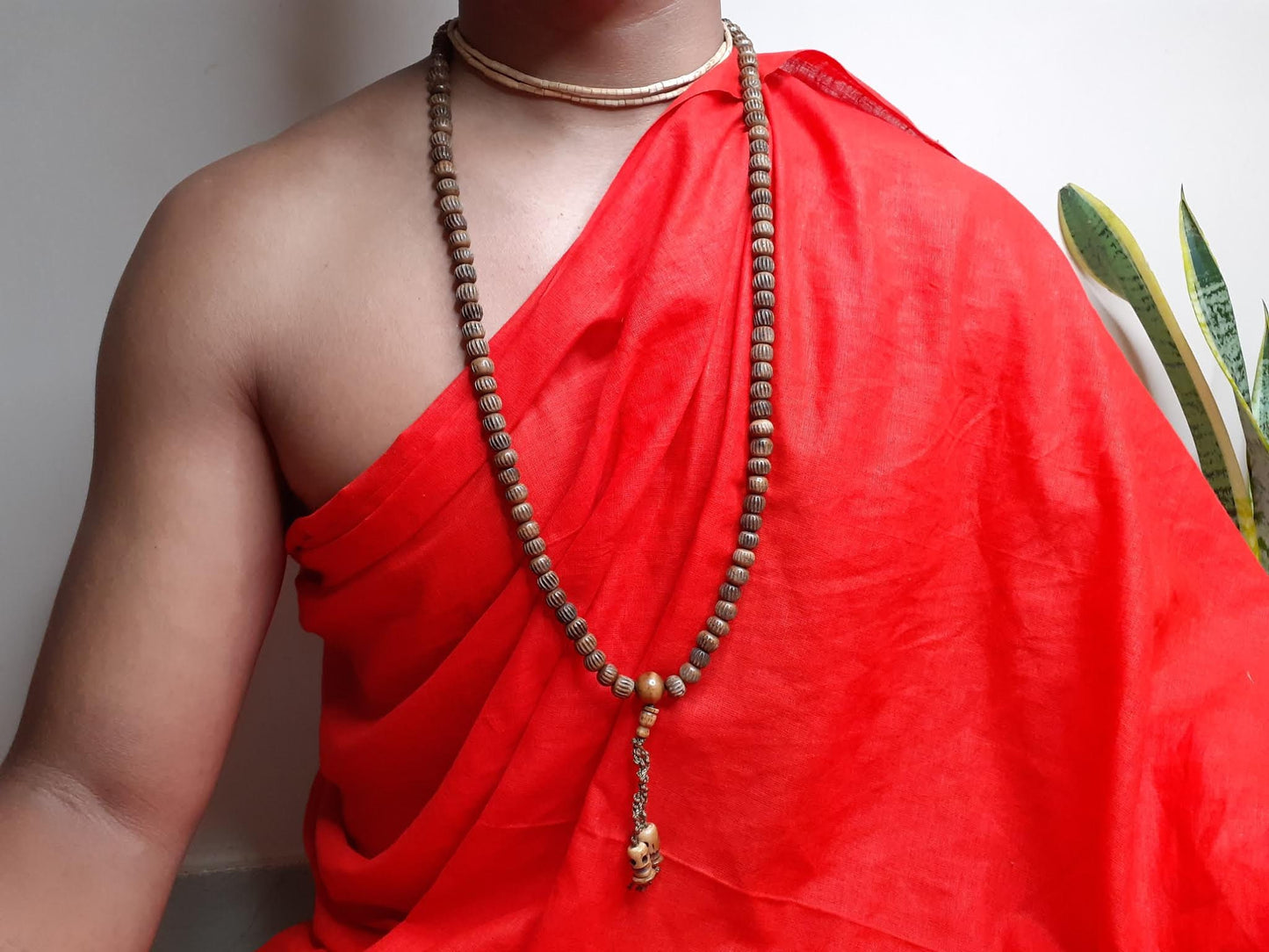 108 Brown Handcrafted Bone  Beads Yoga Meditation Mala Antique bone necklace Ethnic Jewellery  Buddhist Tibetan Prayer  Bone Disk Native