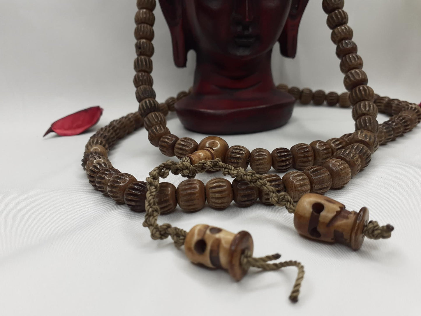 108 Brown Handcrafted Bone  Beads Yoga Meditation Mala Antique bone necklace Ethnic Jewellery  Buddhist Tibetan Prayer  Bone Disk Native