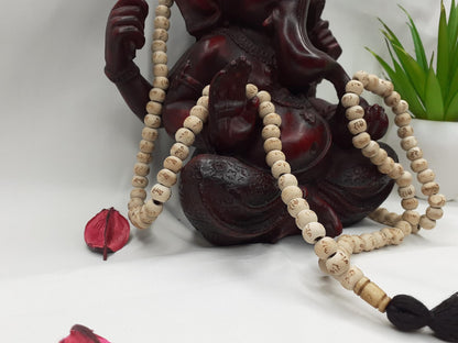 Black Lava Rock Wood Mala Beads Hand Knotted Necklace Buddhist Tibetan Prayer  Beads for Meditation Healing Mantra Chanting Hindu