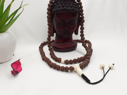 Raktu seeds Mala, Bones Beads, Hand Knotted Necklace, Buddist Tibetan Prayer , Healing ,Mantra Chanting Hindu,Meditation tools,Monk bracelet