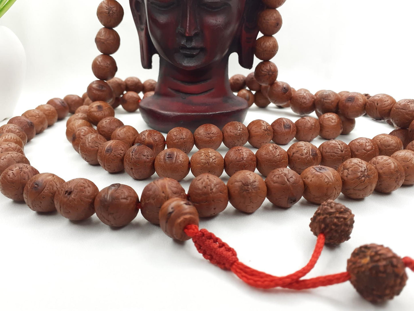 108 Naturally Aged Dark Brown Genuine Phoenix Eye Bodhi/Rudraksha Seeds Meditation Mala,Tibetan Buddhist Prayer Rosary,Nepal Bodhi Seeds