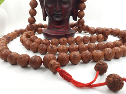 108 Naturally Aged Dark Brown Genuine Phoenix Eye Bodhi/Rudraksha Seeds Meditation Mala,Tibetan Buddhist Prayer Rosary,Nepal Bodhi Seeds