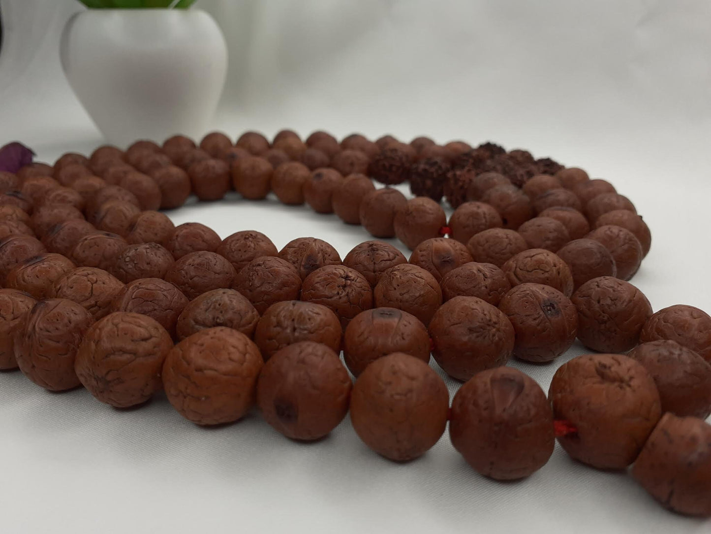 108 Naturally Aged Dark Brown Genuine Phoenix Eye Bodhi/Rudraksha Seeds Meditation Mala,Tibetan Buddhist Prayer Rosary,Nepal Bodhi Seeds