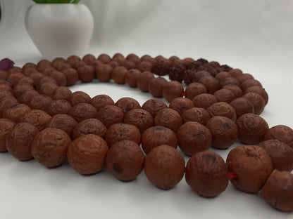 108 Naturally Aged Dark Brown Genuine Phoenix Eye Bodhi/Rudraksha Seeds Meditation Mala,Tibetan Buddhist Prayer Rosary,Nepal Bodhi Seeds