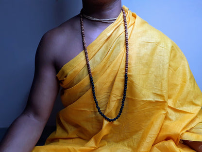Black lava rock Sandalwood Mala Beads Hand Knotted Necklace Buddist Tibetan Prayer  Beads for Meditation Healing Mantra Chanting Hindu