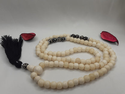 Handcrafted Bone  Beads Yoga Meditation Mala Antique bone necklace Ethnic Jewellery  Buddhiat Tibetan Prayer  Bone Disk Native