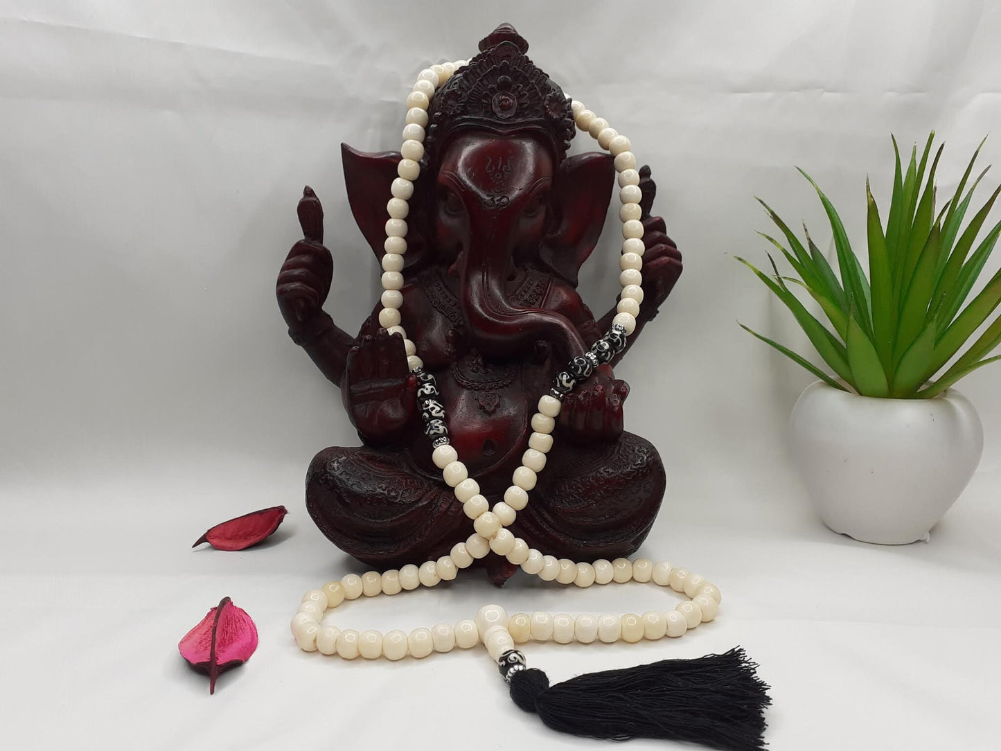 Handcrafted Bone  Beads Yoga Meditation Mala Antique bone necklace Ethnic Jewellery  Buddhiat Tibetan Prayer  Bone Disk Native
