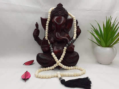 Handcrafted Bone  Beads Yoga Meditation Mala Antique bone necklace Ethnic Jewellery  Buddhiat Tibetan Prayer  Bone Disk Native