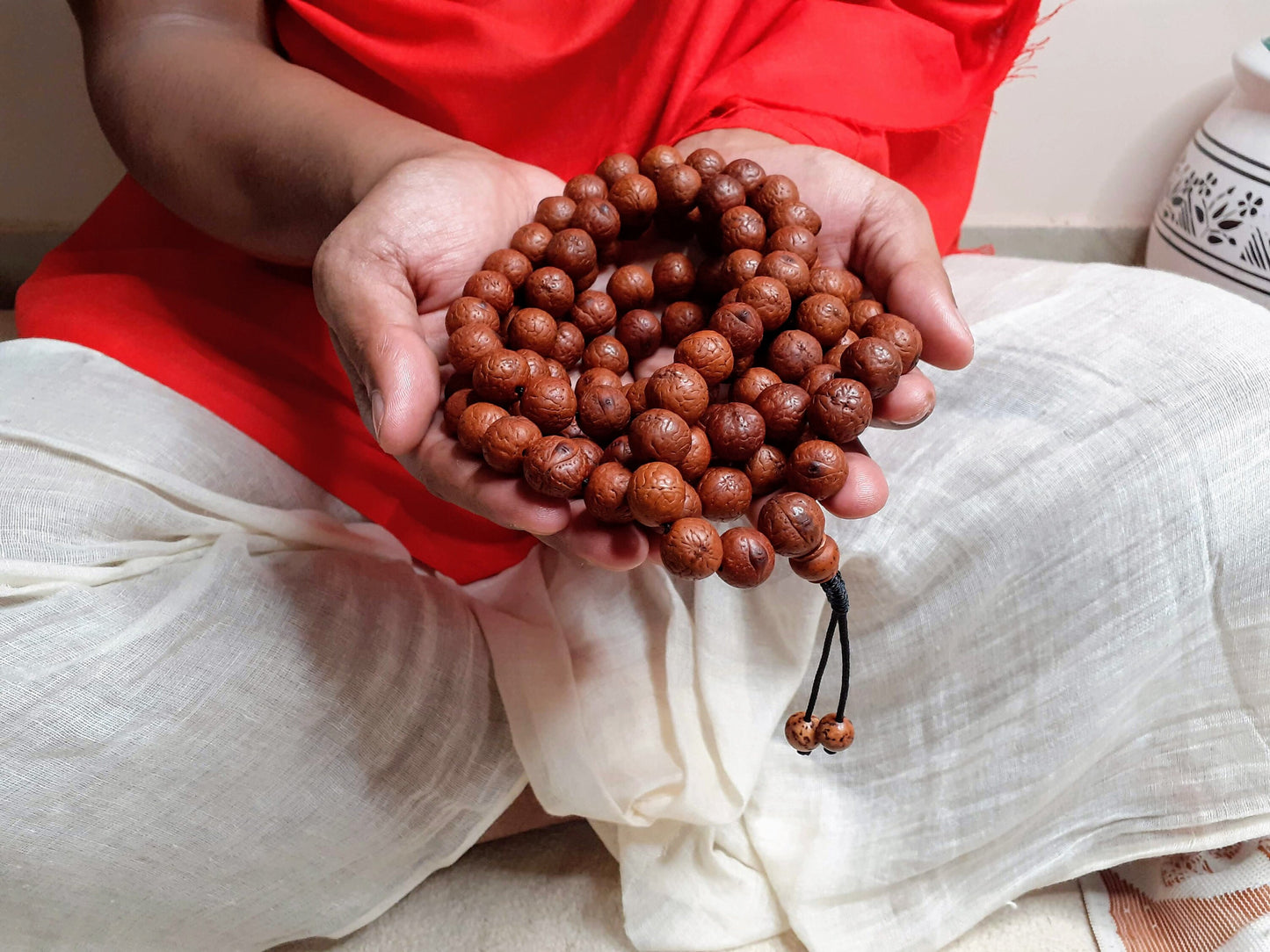 108 Authentic Natural Dark Brown Bodhi Seed Prayer Mala,Tibetan Buddhist Meditation Rosary,Nepal Bodhi Seeds Mala,Monk Spiritual Bracelet