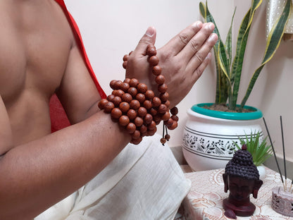 108 Authentic Natural Dark Brown Bodhi Seed Prayer Mala,Tibetan Buddhist Meditation Rosary,Nepal Bodhi Seeds Mala,Monk Spiritual Bracelet
