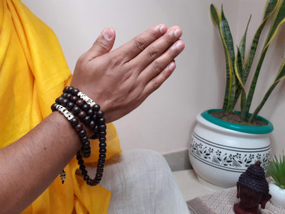 Red Rosewood Mala, Bones Beads, Hand Knotted Necklace,Buddhist Bracelet,Tibetan Prayer Beads,Meditation Tool,Mantra Chanting Hindu