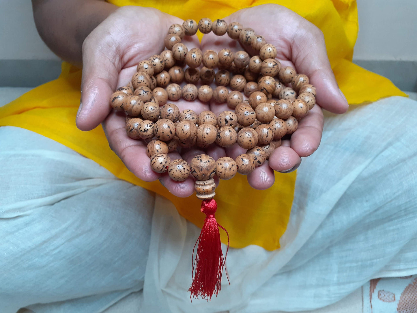 Bodhi seeds Mala, Buddhist beads , Hand Knotted Necklace, Tibetan Prayer , Healing ,Mantra Chanting Hindu,Meditation tools,Monk bracelet