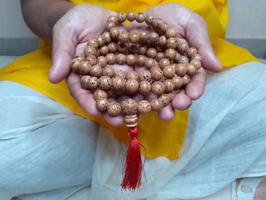 Bodhi seeds Mala, Buddhist beads , Hand Knotted Necklace, Tibetan Prayer , Healing ,Mantra Chanting Hindu,Meditation tools,Monk bracelet