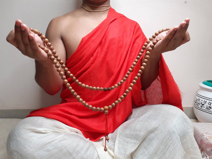 Bodhi and  Rudraksha seeds Mala, Buddhist beads , Hand Knotted Necklace, Tibetan Prayer,Mantra Chanting Hindu,Meditation tools,Monk bracelet