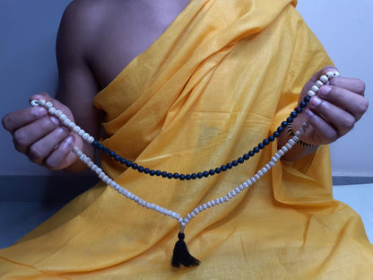 Black Lava Rock Wood Mala Beads Hand Knotted Necklace Buddhist Tibetan Prayer  Beads for Meditation Healing Mantra Chanting Hindu