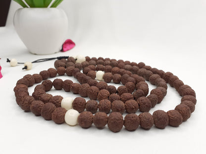 Raktu seeds Mala, Bones Beads, Hand Knotted Necklace, Buddist Tibetan Prayer , Healing ,Mantra Chanting Hindu,Meditation tools,Monk bracelet