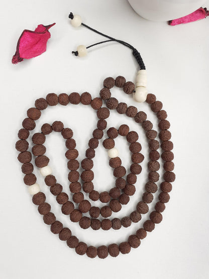 Raktu seeds Mala, Bones Beads, Hand Knotted Necklace, Buddist Tibetan Prayer , Healing ,Mantra Chanting Hindu,Meditation tools,Monk bracelet