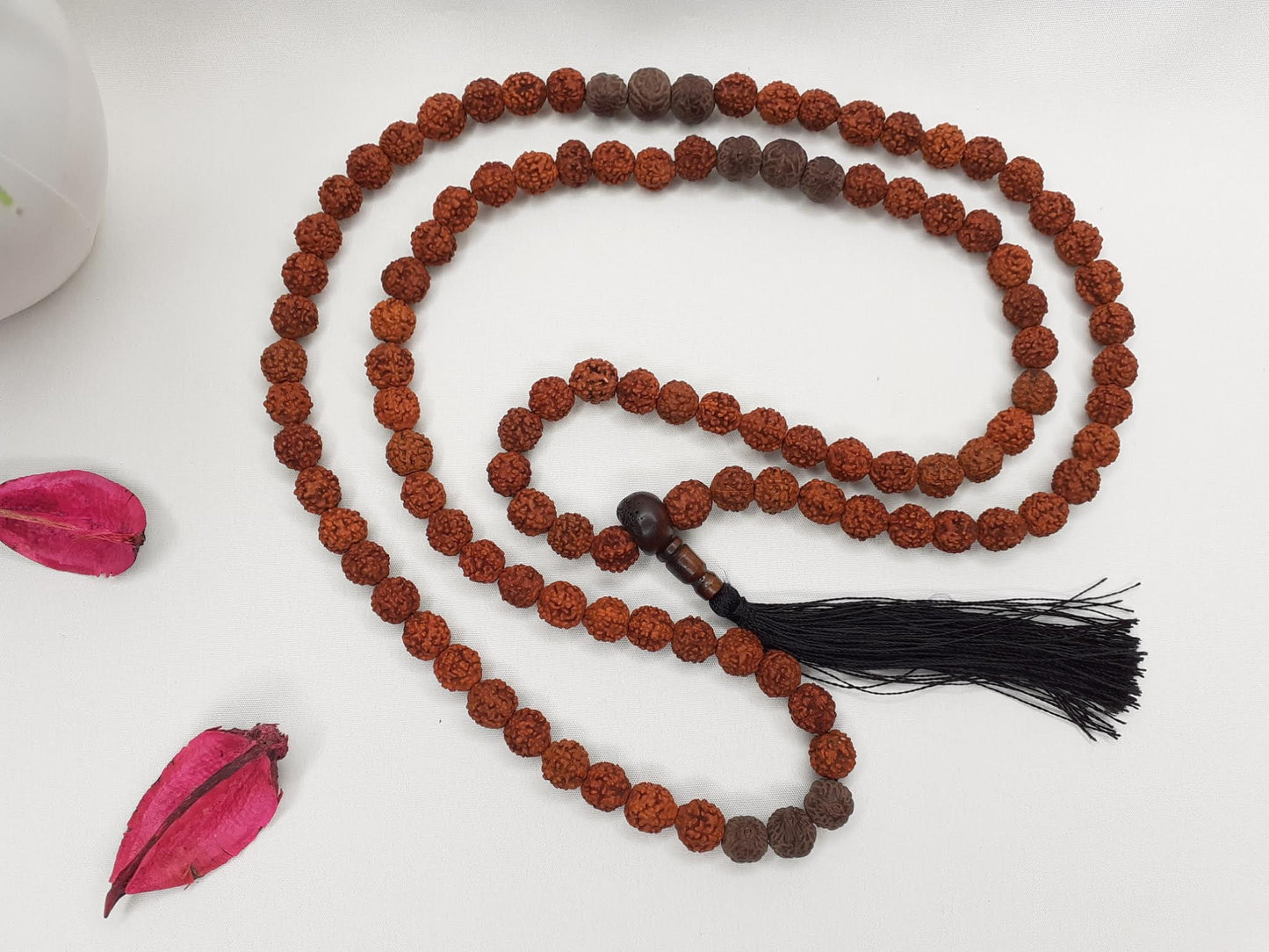 Rudraksha Seeds Mala,Hand Knotted Necklace, Buddhist Tibetan Prayer,Healing Accessaries,Hindu Mantra Chanting,Meditation tools,Monk bracelet