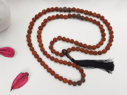 Rudraksha Seeds Mala,Hand Knotted Necklace, Buddhist Tibetan Prayer,Healing Accessaries,Hindu Mantra Chanting,Meditation tools,Monk bracelet