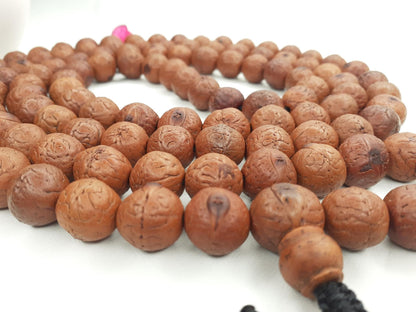 108 Authentic Natural Dark Brown Bodhi Seed Prayer Mala,Tibetan Buddhist Meditation Rosary,Nepal Bodhi Seeds Mala,Monk Spiritual Bracelet