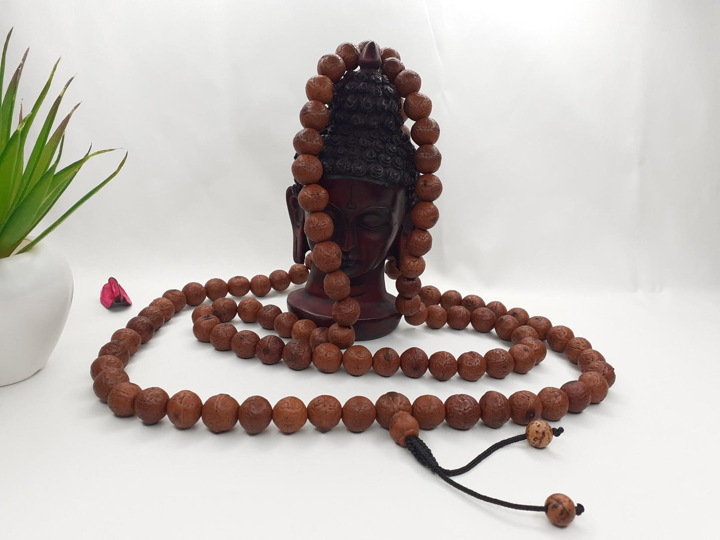 108 Authentic Natural Dark Brown Bodhi Seed Prayer Mala,Tibetan Buddhist Meditation Rosary,Nepal Bodhi Seeds Mala,Monk Spiritual Bracelet