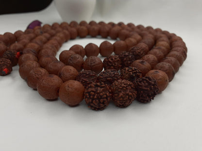 108 Naturally Aged Dark Brown Genuine Phoenix Eye Bodhi/Rudraksha Seeds Meditation Mala,Tibetan Buddhist Prayer Rosary,Nepal Bodhi Seeds