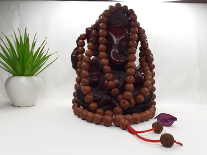 108 Naturally Aged Dark Brown Genuine Phoenix Eye Bodhi/Rudraksha Seeds Meditation Mala,Tibetan Buddhist Prayer Rosary,Nepal Bodhi Seeds