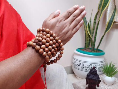 Bodhi and  Rudraksha seeds Mala, Buddhist beads , Hand Knotted Necklace, Tibetan Prayer,Mantra Chanting Hindu,Meditation tools,Monk bracelet