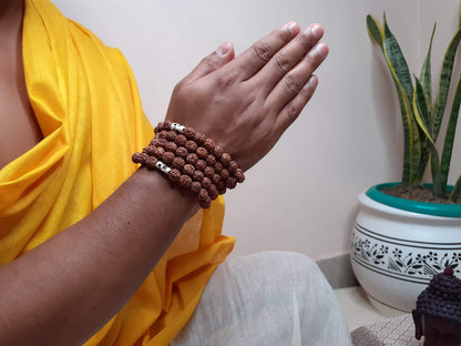Divine Rudraksha Seeds and Bone Mala,Nepali Rudraks Necklace, Buddist Prayer Mala,Tibetan Beads ,Hindu Mantra Chanting Mala,Meditation tools