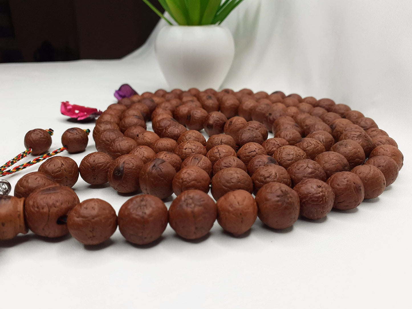 Bodhi Seed Mala,Aged Bodhi Seeds, Buddhist beads, Hand String Necklace, Tibetan Prayer,Hindu Mantra Chanting ,Meditation tools,Monk bracelet