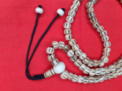108 Natural Handcrafted Bone  Beads Yoga Meditation Mala Antique bone necklace Ethnic Jewellery Buddhist Tibetan Prayer