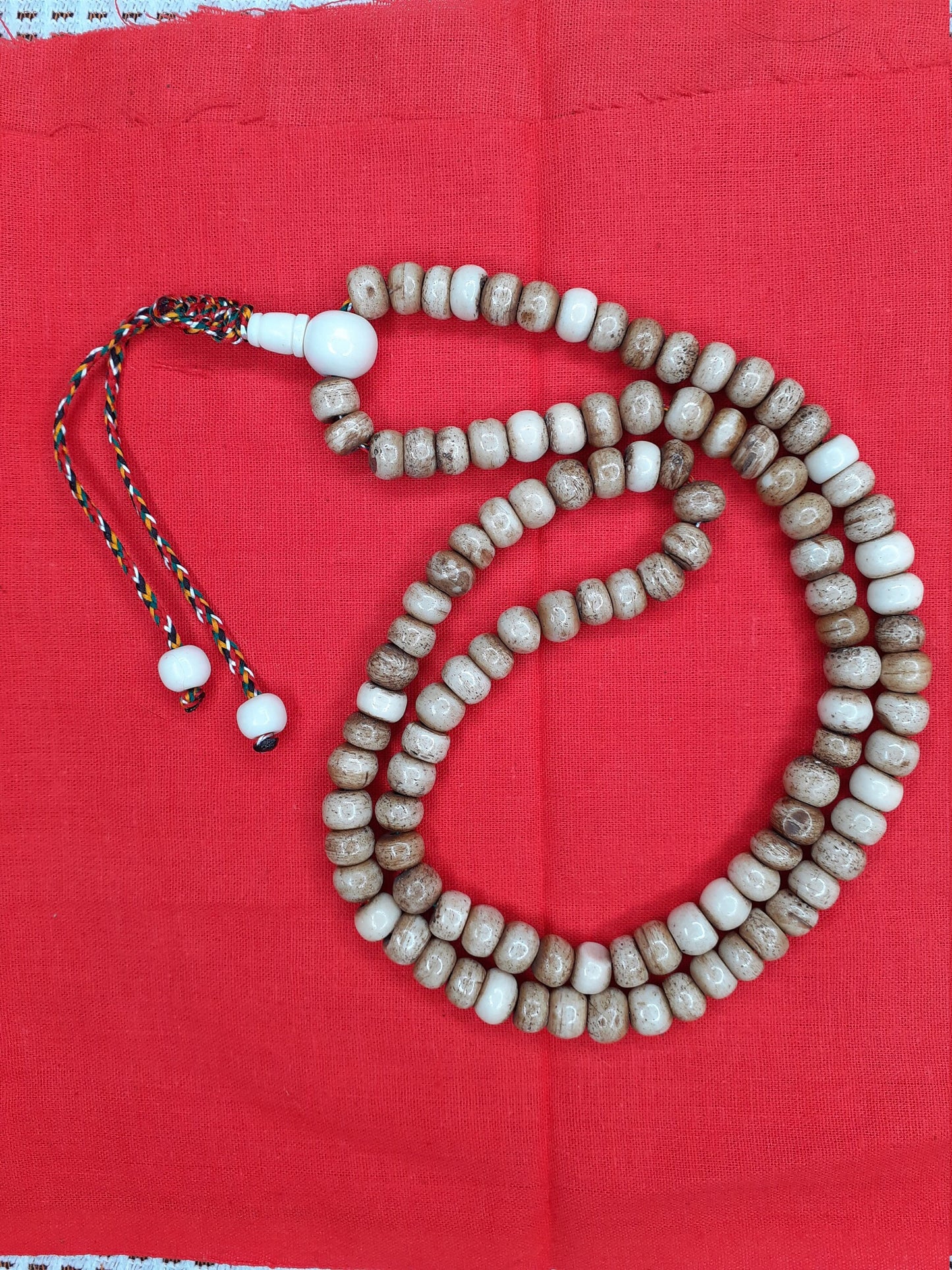 108 Vintage Natural Handcrafted Bone Prayer Beads,Buddhist Tibetan Prayer Mala,Bone Yoga Meditation Mala,Ethnic Bone Necklace/Jewellery