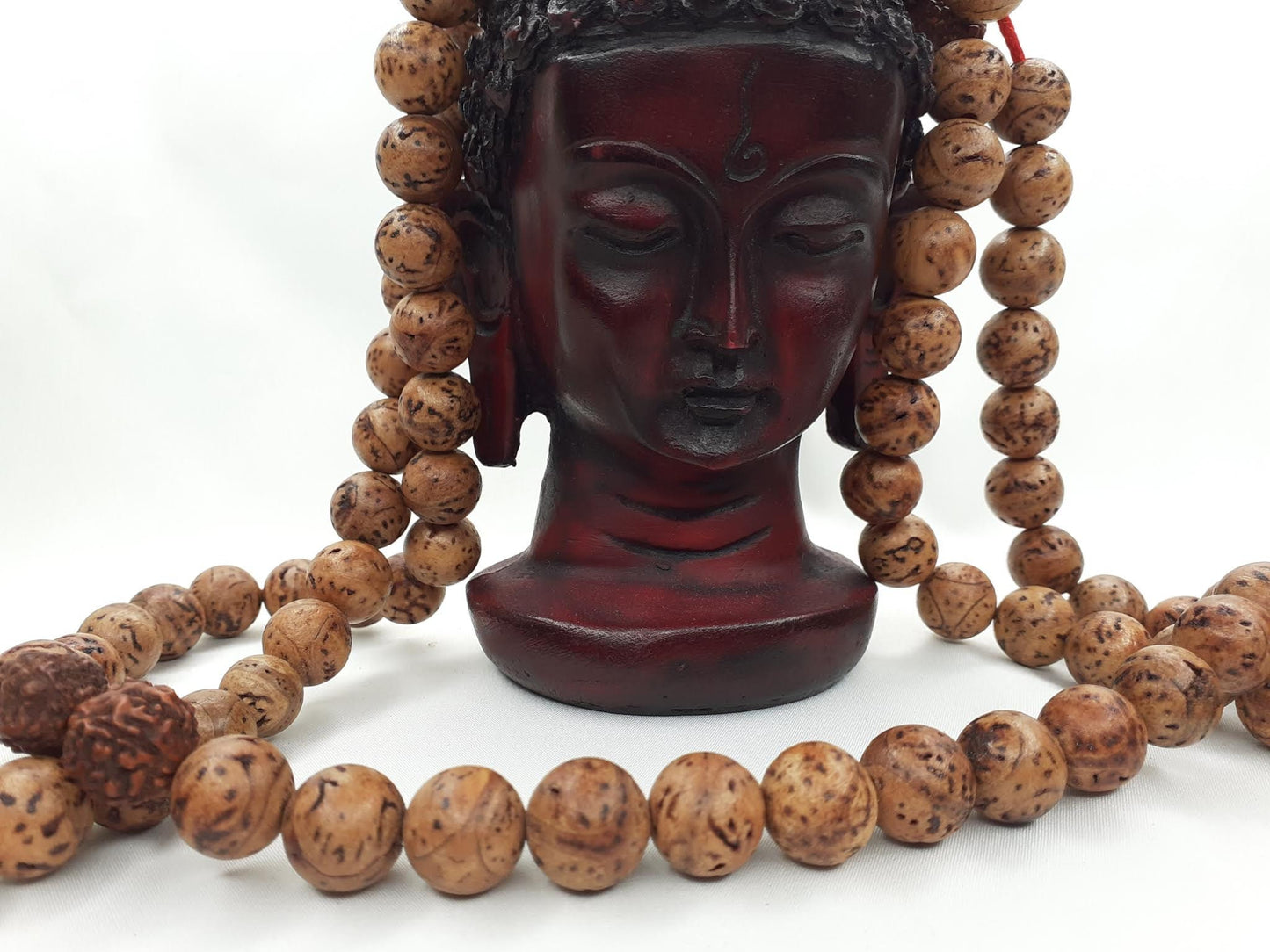 Bodhi and  Rudraksha seeds Mala, Buddhist beads , Hand Knotted Necklace, Tibetan Prayer,Mantra Chanting Hindu,Meditation tools,Monk bracelet