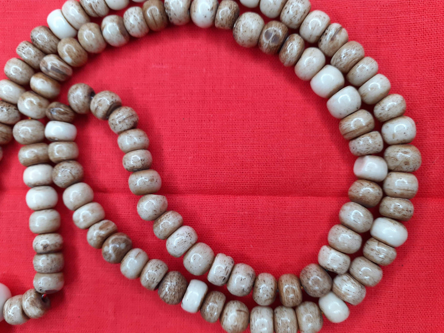 108 Vintage Natural Handcrafted Bone Prayer Beads,Buddhist Tibetan Prayer Mala,Bone Yoga Meditation Mala,Ethnic Bone Necklace/Jewellery