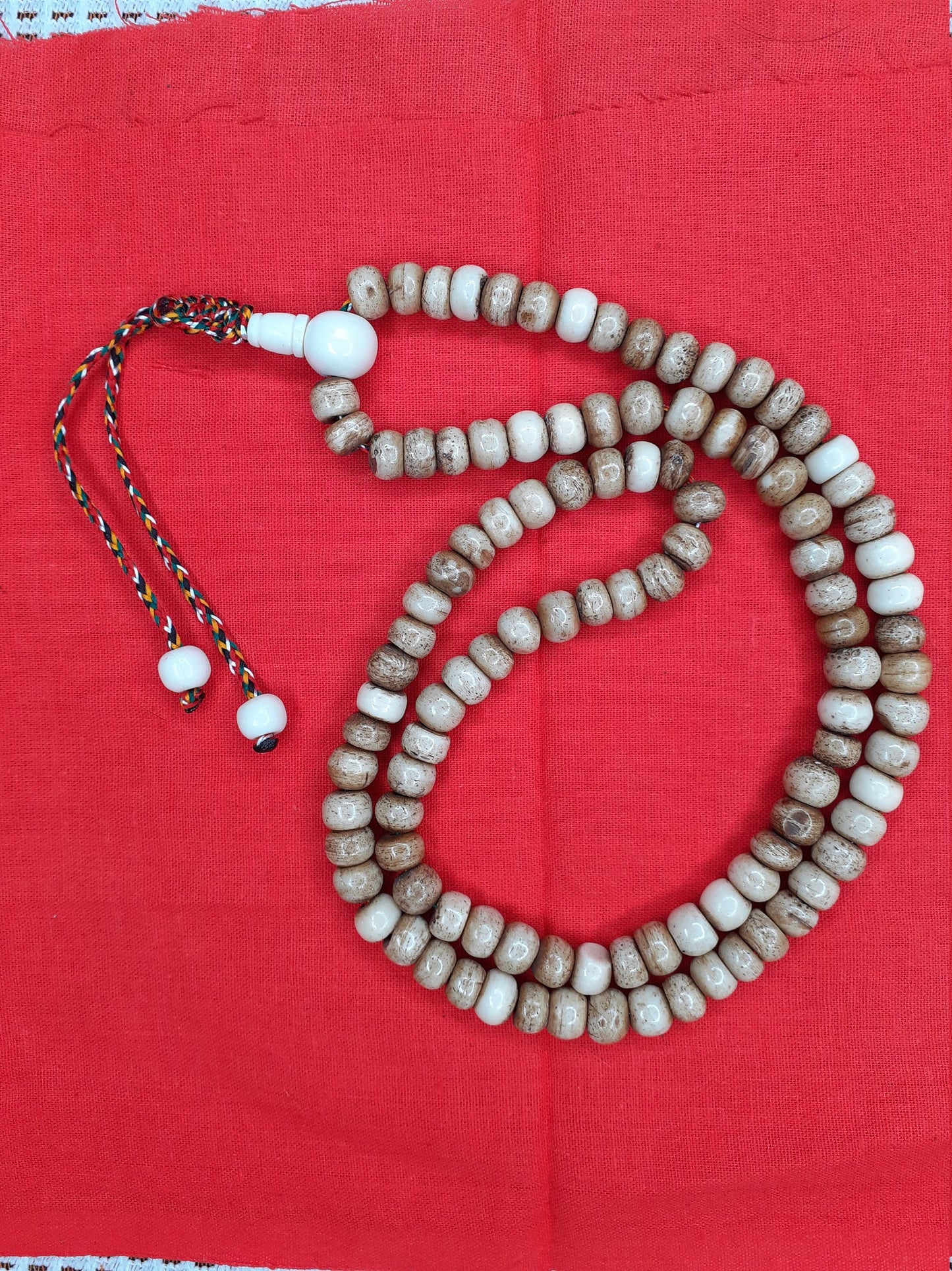 108 Vintage Natural Handcrafted Bone Prayer Beads,Buddhist Tibetan Prayer Mala,Bone Yoga Meditation Mala,Ethnic Bone Necklace/Jewellery