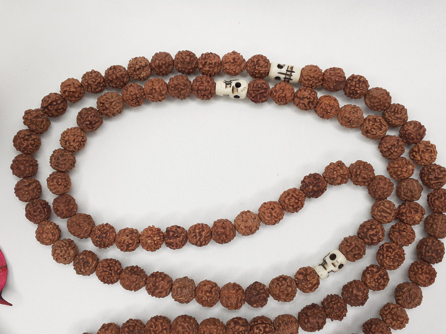 Divine Rudraksha Seeds and Bone Mala,Nepali Rudraks Necklace, Buddist Prayer Mala,Tibetan Beads ,Hindu Mantra Chanting Mala,Meditation tools