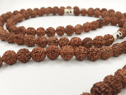 Divine Rudraksha Seeds and Bone Mala,Nepali Rudraks Necklace, Buddist Prayer Mala,Tibetan Beads ,Hindu Mantra Chanting Mala,Meditation tools
