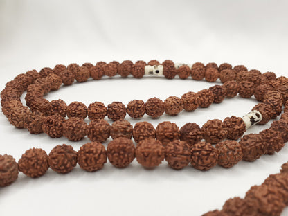 Divine Rudraksha Seeds and Bone Mala,Nepali Rudraks Necklace, Buddist Prayer Mala,Tibetan Beads ,Hindu Mantra Chanting Mala,Meditation tools