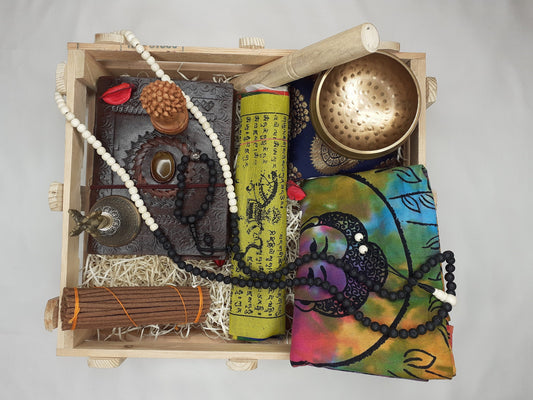 Meditation Gift Box,Tibetan Singing Bowl,Positive Energy Gift Set,Healing Box,Spiritual Gift,House Warming Gift,Wellness Gift